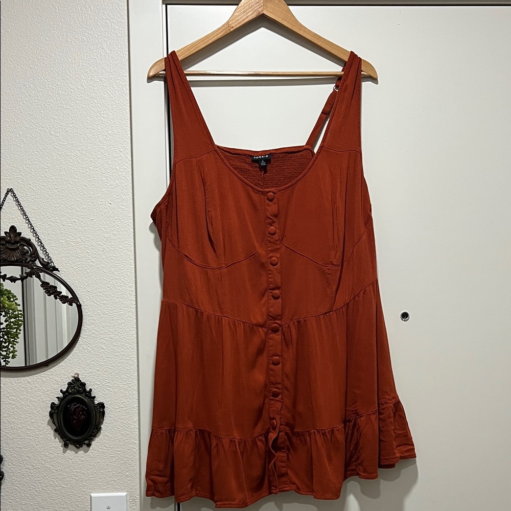 torrid Rust Button-Front Tiered Camisole